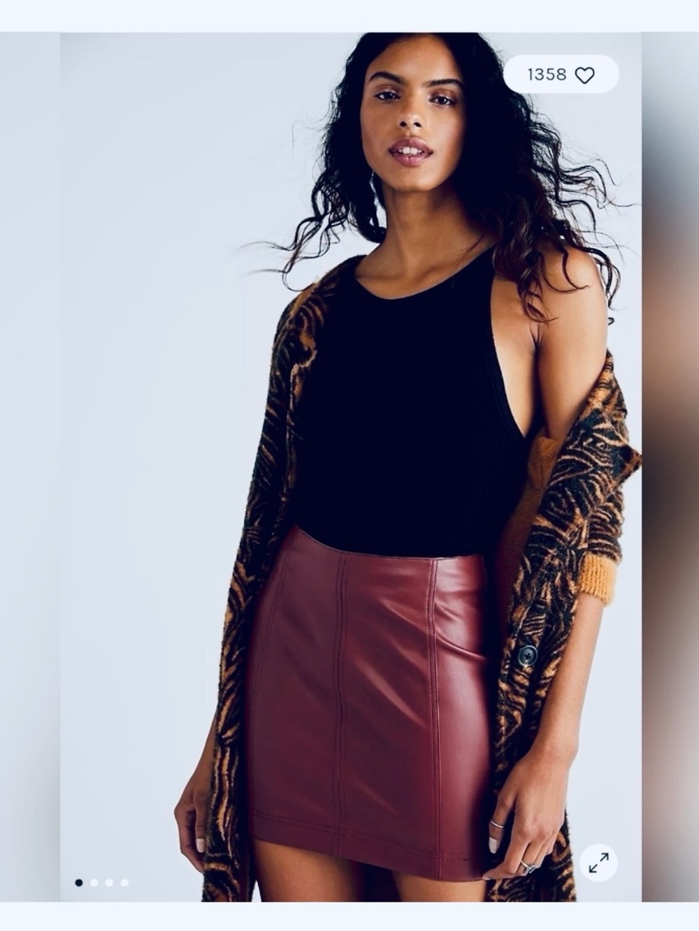 NWT Free People Modern Femme Faux-Leather Mini Skirt Berry/Plum/Purple Size 6